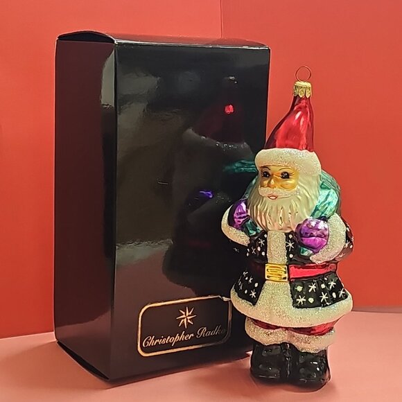 Lot (4) Christopher RADKO Glass Christmas Ornament - Santa, Bear, Penguin - Picture 2 of 11